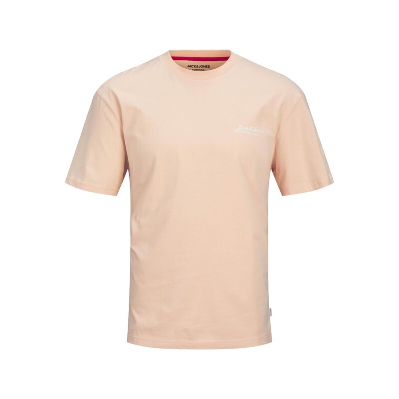 JACK & JONES Tričko JJBeau pastelově oranžová / bílá