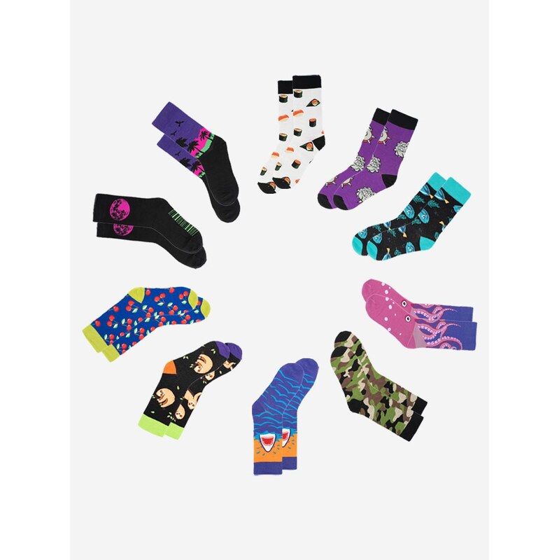 Urban Socks Sada 10 párů městských ponožek Mix ML12