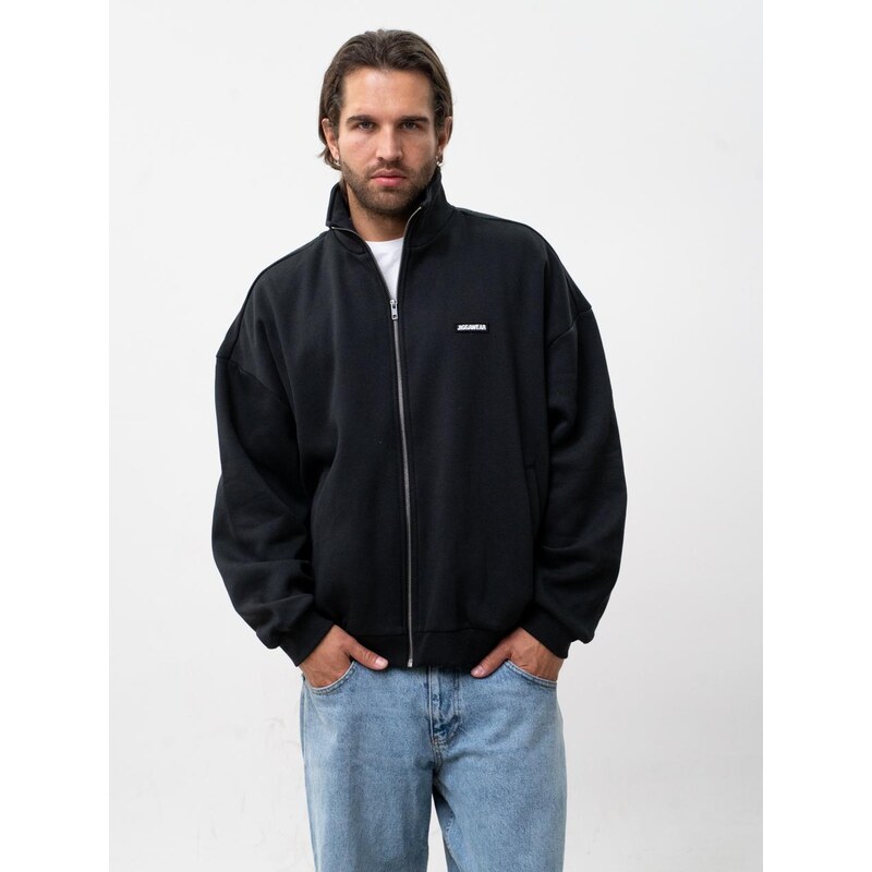 Jigga Wear Rozepínací mikina Sherpa s kapucí, pánská, oversize,