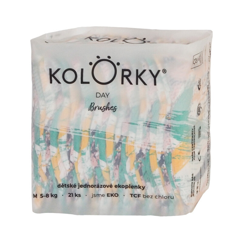 KOLORKY DAY Jednorázové EKO plenky štětce M (5-8 kg) 21 kusů