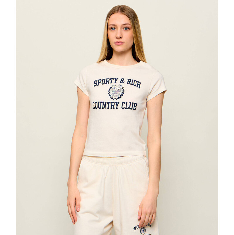 Sporty&Rich Tričko Varsity Crest Essential | Slim Fit