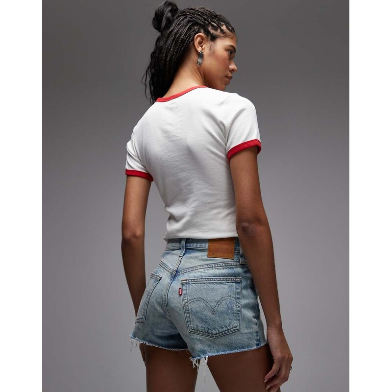 Levis 501 original shorts in washed blue