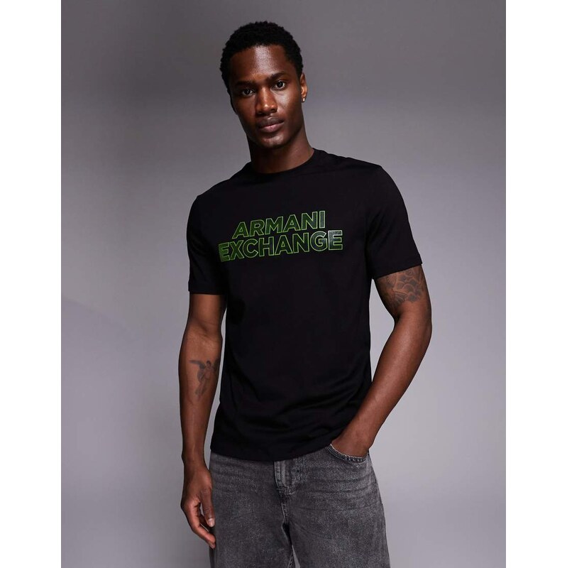 Armani Exchange chest logo t-shirt in black