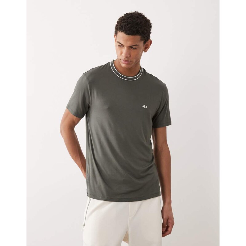 Armani Exchange small logo t-shirt in grey