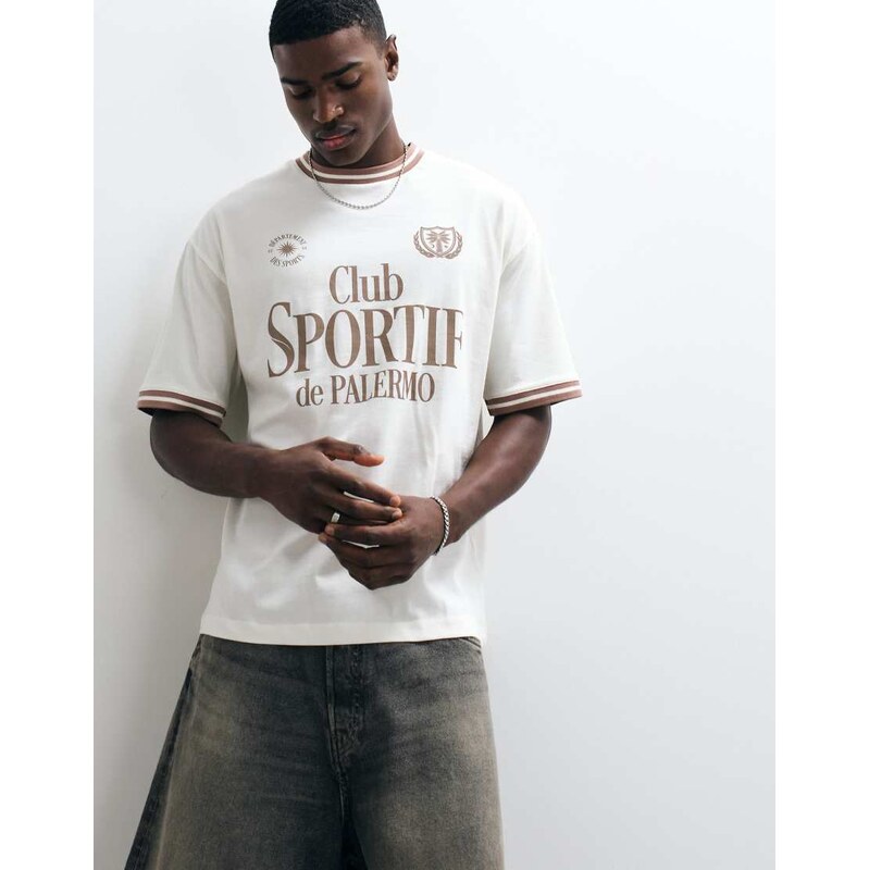 ASOS DESIGN oversized t-shirt with club sportif graphic and