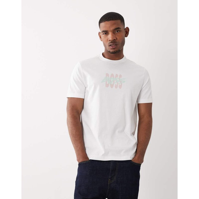 BOSS Orange Hugo Boss regular fit graphic short sleeve in white