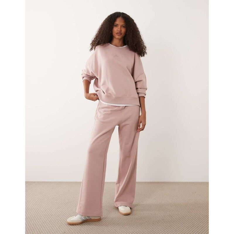 BOSS Orange co-ord wide leg joggers in dusty pink