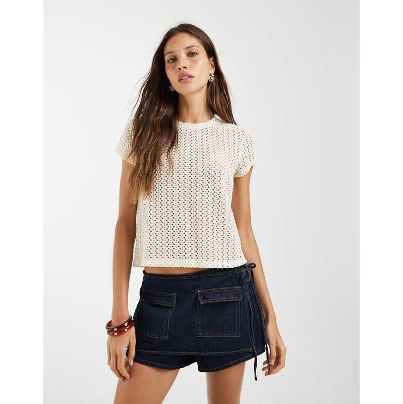 Levis floral lace t-shirt in ecru-White