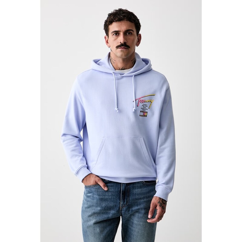 Tommy Jeans mikina s kapucí pánská bavlněná