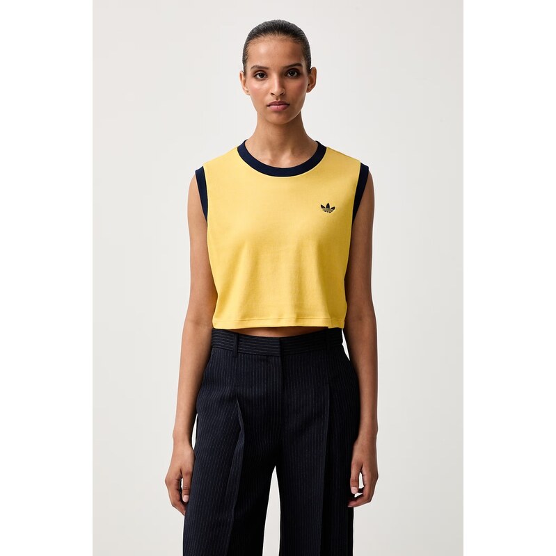 adidas Originals crop top dámský s bavlnou Heather