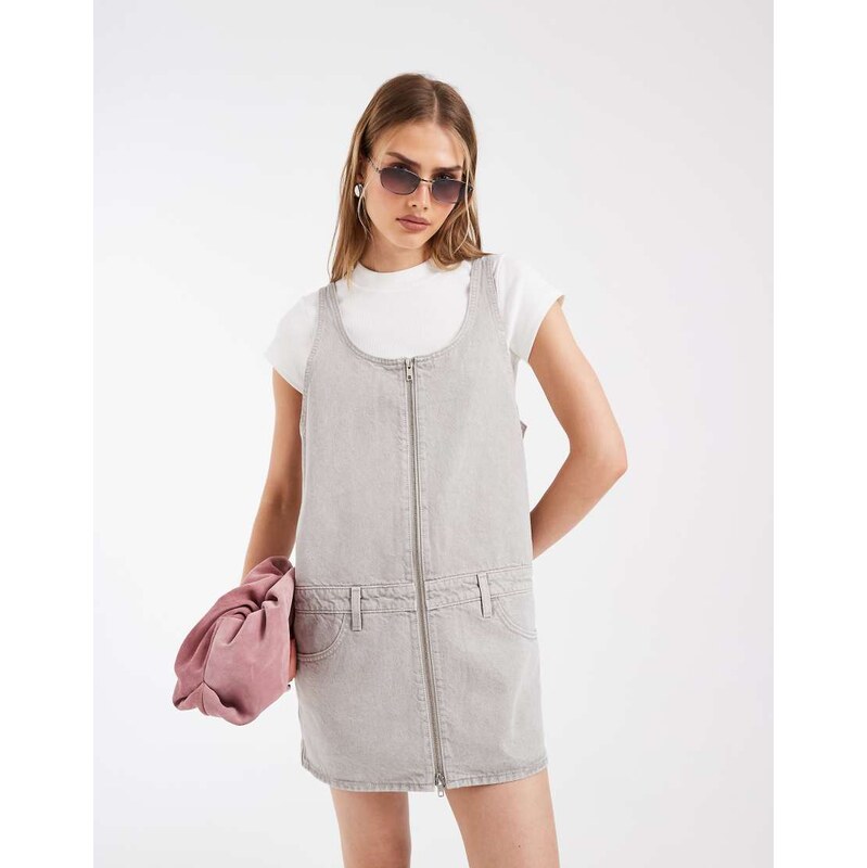 Levis mini zip dress in grey