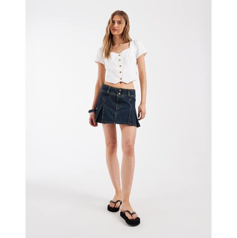 Levis Levis denim pleated mini skirt in dark blue
