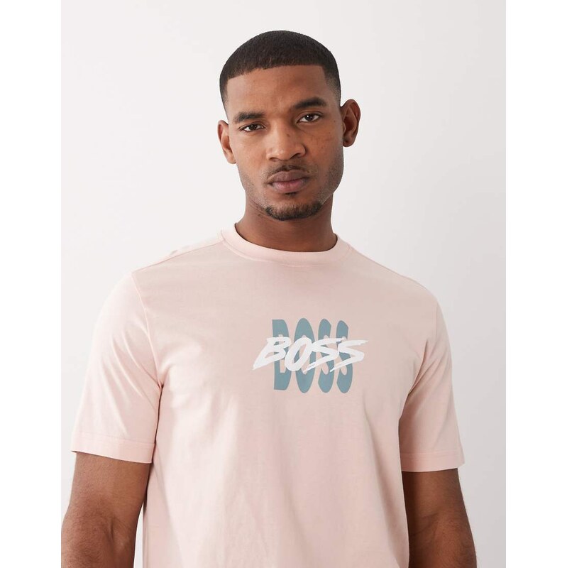 BOSS Orange Hugo Boss regular fit graphic short sleeve in pink