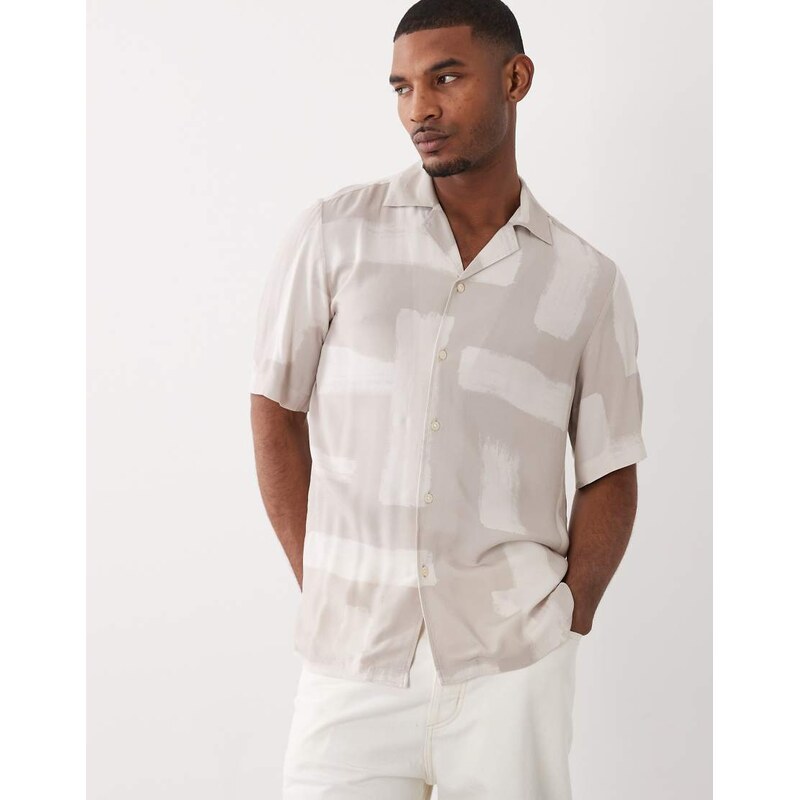 BOSS Orange Hugo Boss short sleeve printed button up shirt in