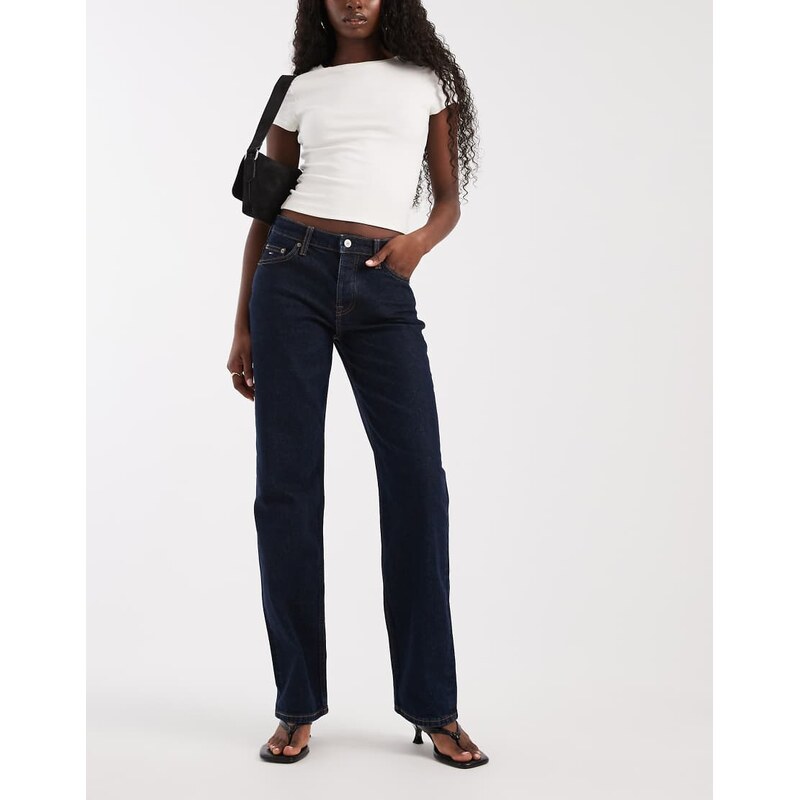 Tommy Jeans Sophie low rise straight jeans in dark wash blue