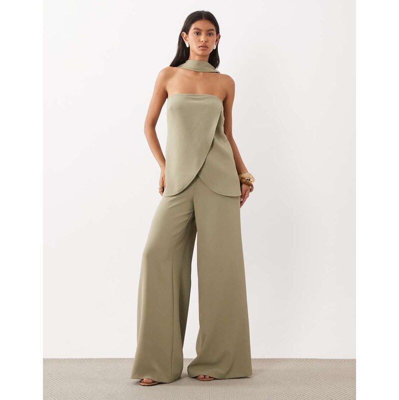 ASOS DESIGN tailored high waist corset detail palazzo trousers