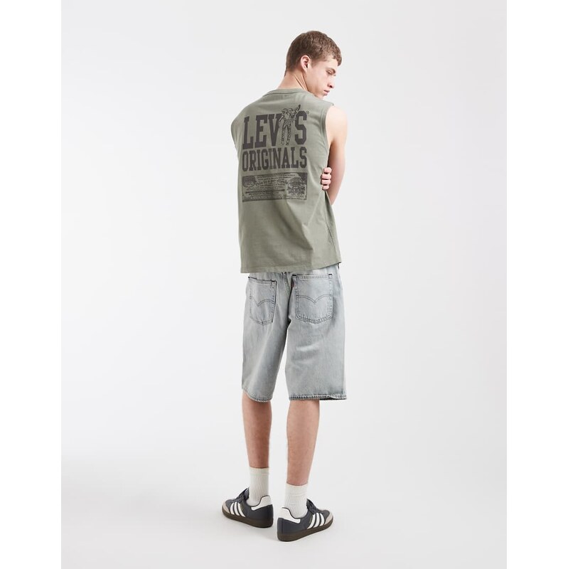Levis back logo graphic tank in khaki-Green
