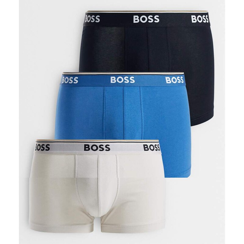 Boss Bodywear Power 3 pack logo waistband trunks in multi