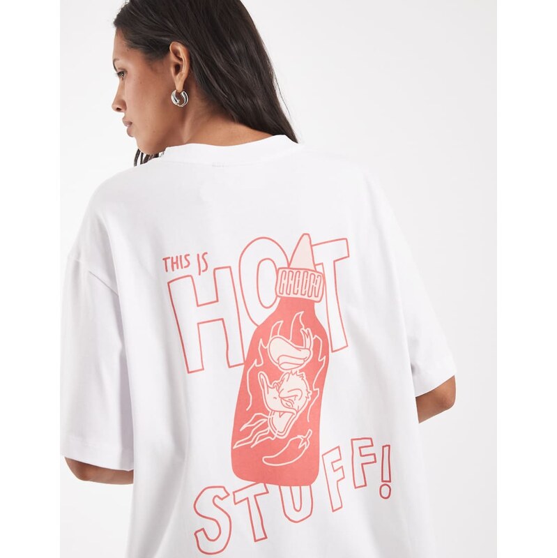 ASOS DESIGN Disney t-shirt with donald duck print in white