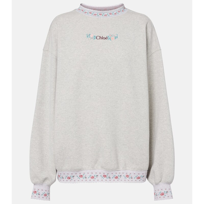 Chloe ChloÃ Embroidered cotton jersey sweatshirt