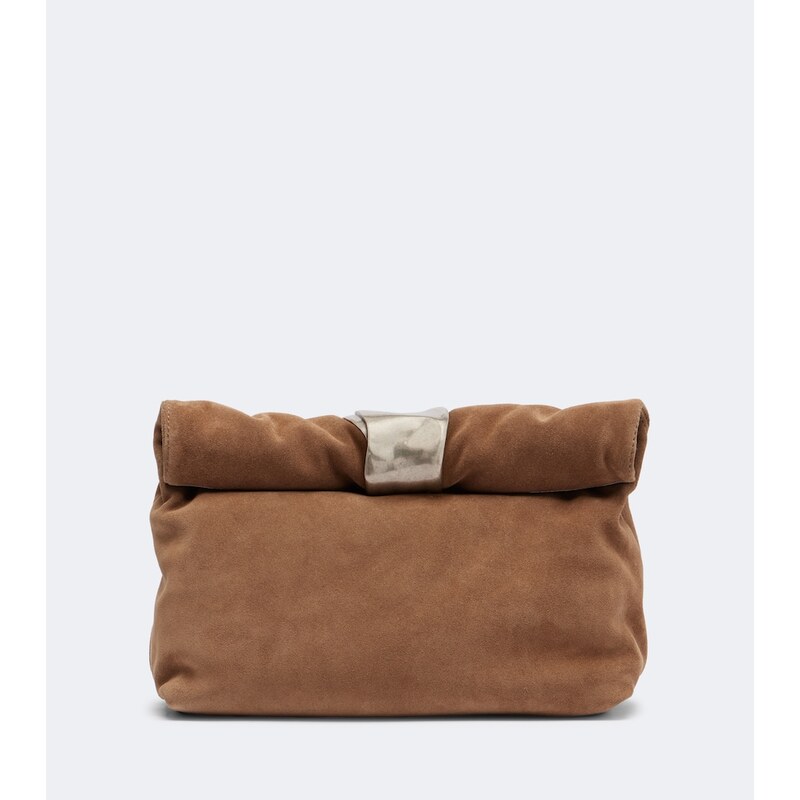 Staud Puff Small suede clutch