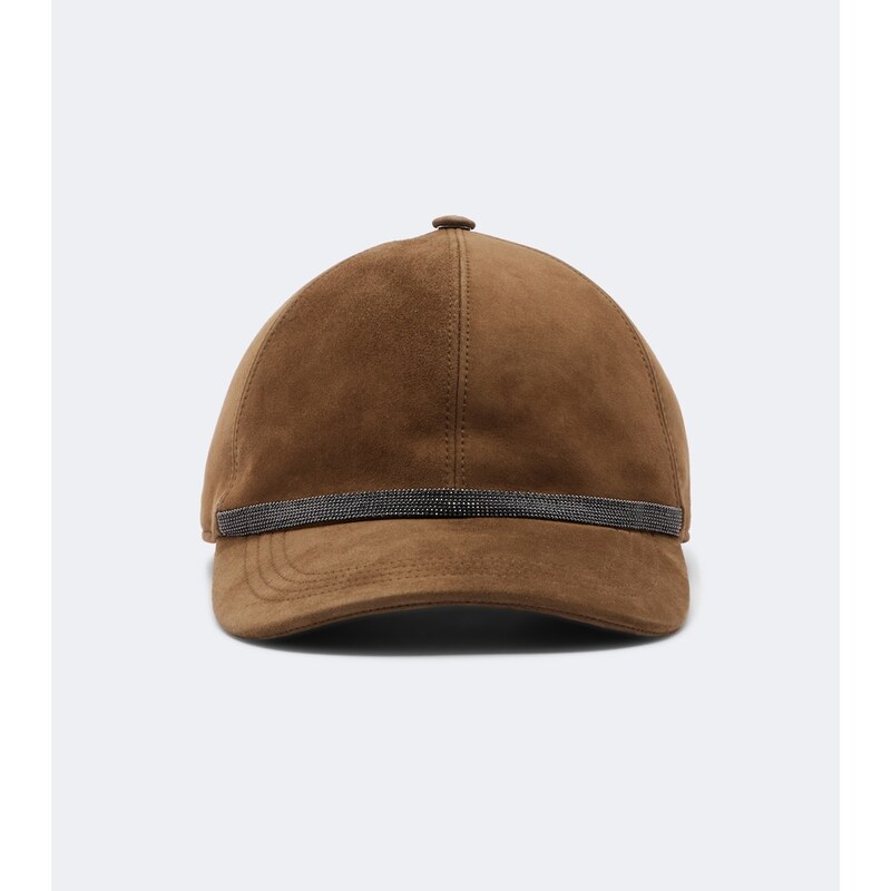 Brunello Cucinelli Monili suede baseball cap
