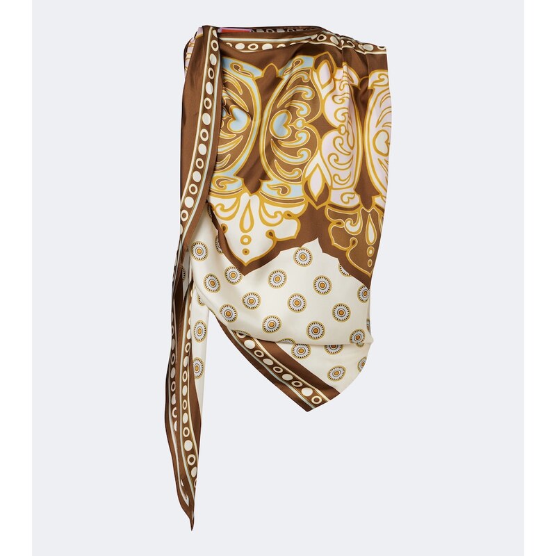 La DoubleJ Full-On printed silk twill top