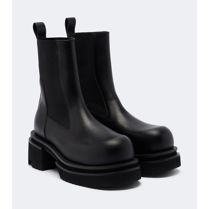 Rick Owens Beatle leather platform Chelsea boots
