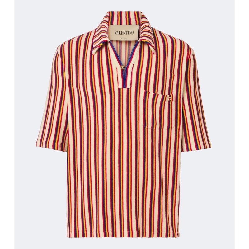 Valentino Striped terry polo shirt