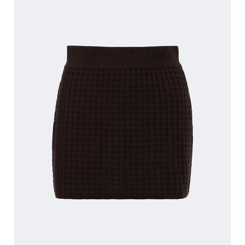 Jardin des Orangers Wool and cashmere jacquard miniskirt