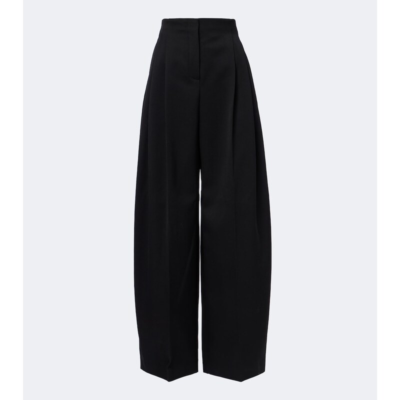 Mugler Pleated virgin wool wide-leg pants