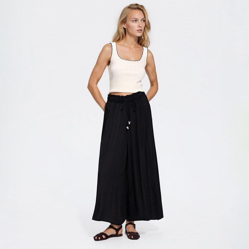 Reserved - LADIES` TROUSERS - černý