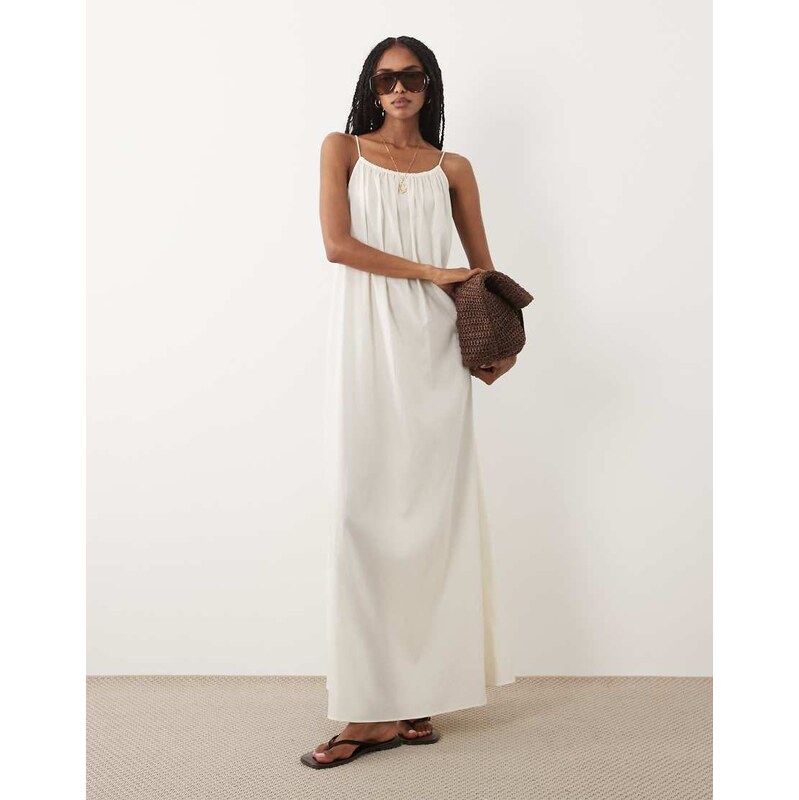 ARKET spaghetti strap beach maxi dress in white