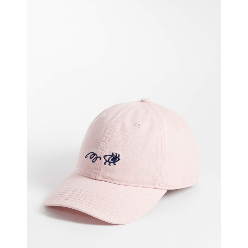ARKET Cafe cap with eye embroidery in light pink