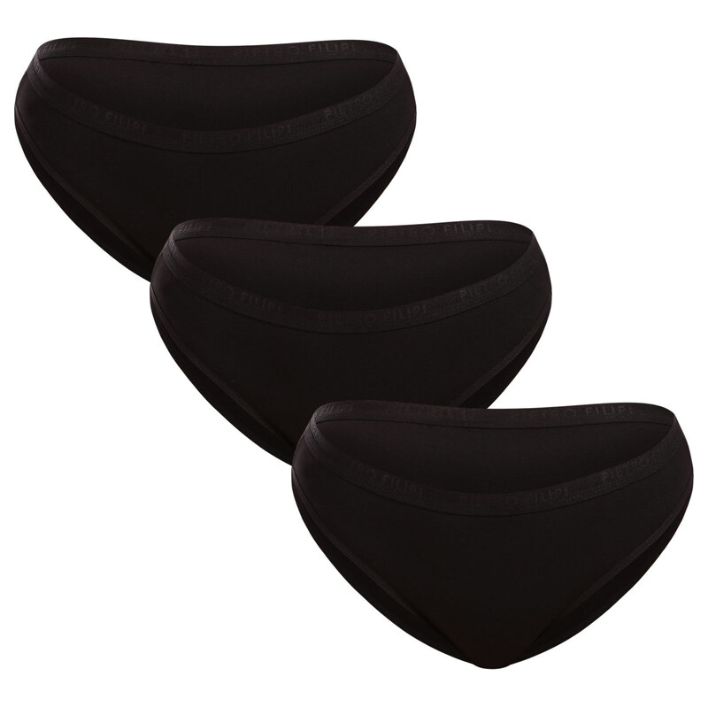 2. jakost 3PACK dámské kalhotky Pietro Filipi černé (3KB001/II)