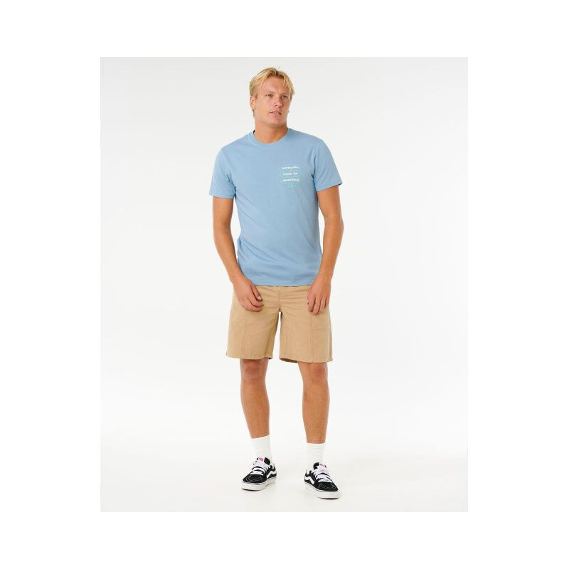 Koszulka męska 3 Tee niebieska model 22245121 - Rip Curl
