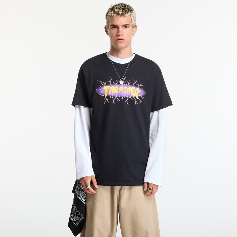 Tričko Thrasher Lightning T-Shirt Black XXL