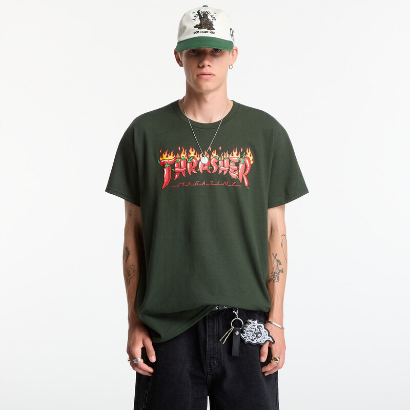 Tričko Thrasher Fuego T-Shirt Green M