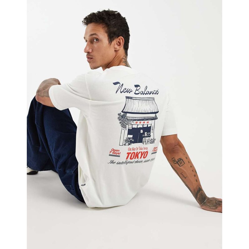 New Balance grab a bite Tokyo graphic t-shirt in white