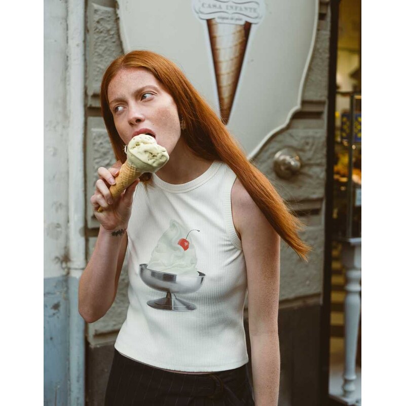 Muse Assembly Nola ice cream Sunday tank top-White