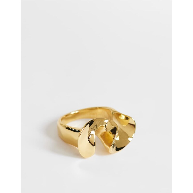 Topshop Rue waterproof stainless steel ring in gold