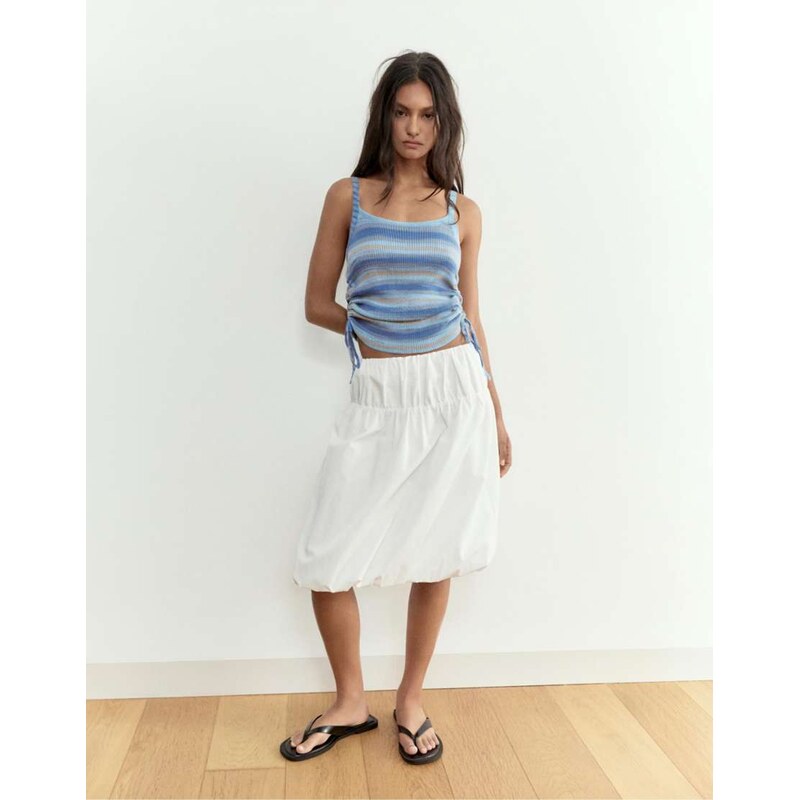 Pull&Bear Ruched tank top in blue