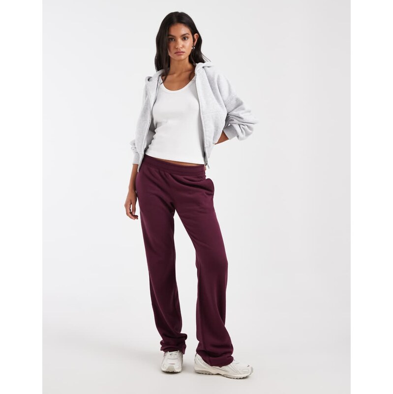 Hollister low waist slim fit joggers in burgundy-Red