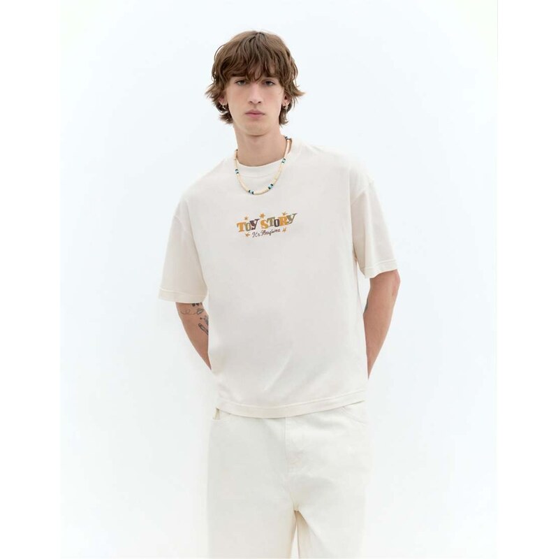 Pull&Bear Toy story oversize t-shirt in off white