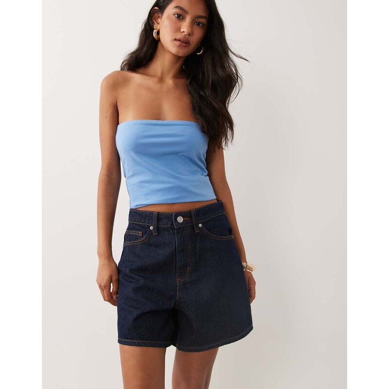 Cotton On 90s denim short in aries blue