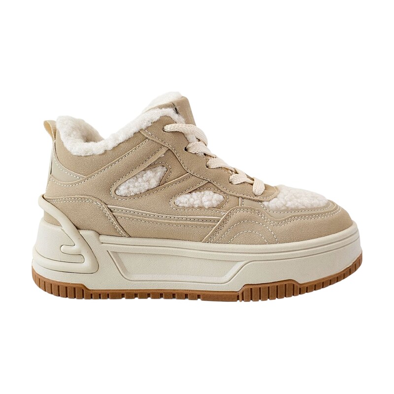 Zateplené tenisky Laura Biagiotti Suede Beige