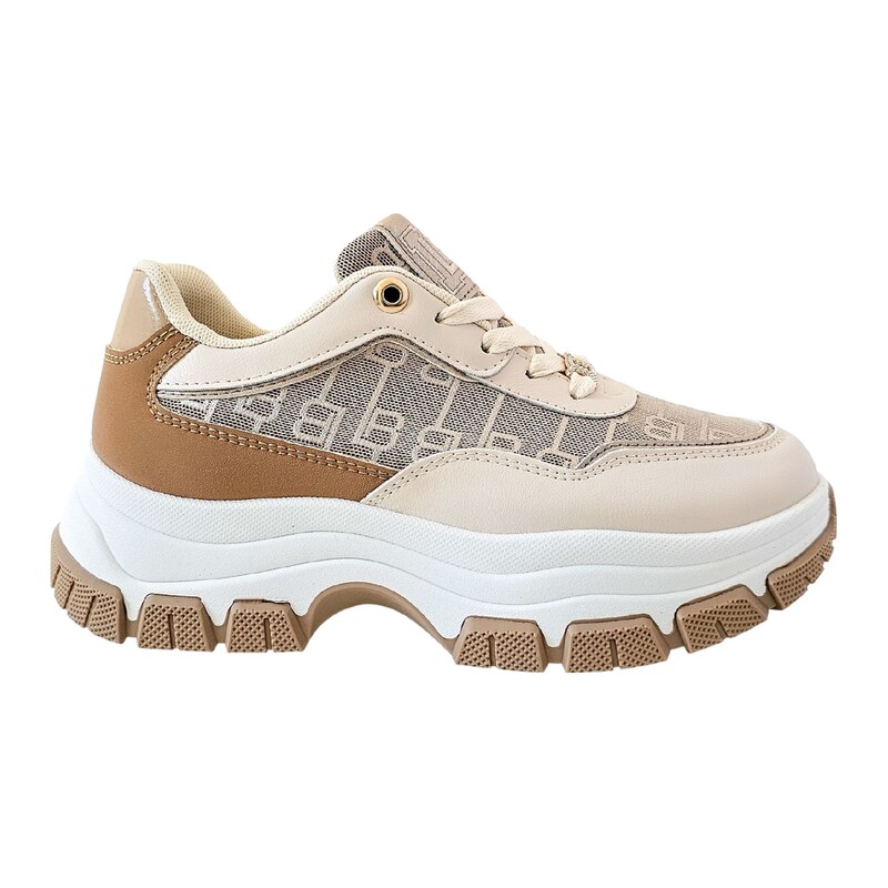 Krémové chunky tenisky Laura Biagiotti Rice Monogram