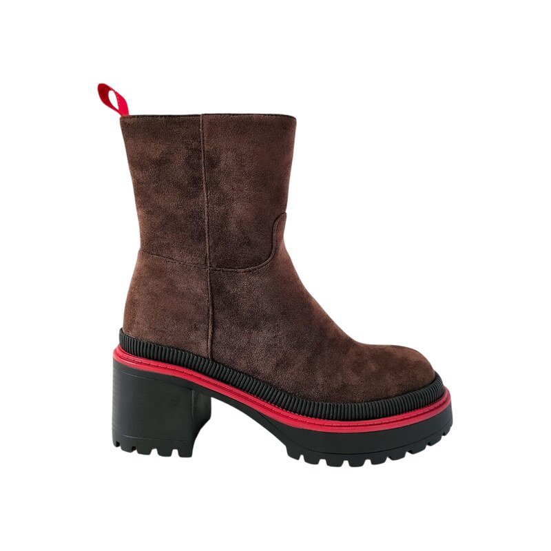 Kotníkové kozačky Gai Mattiolo Dark Brown Red