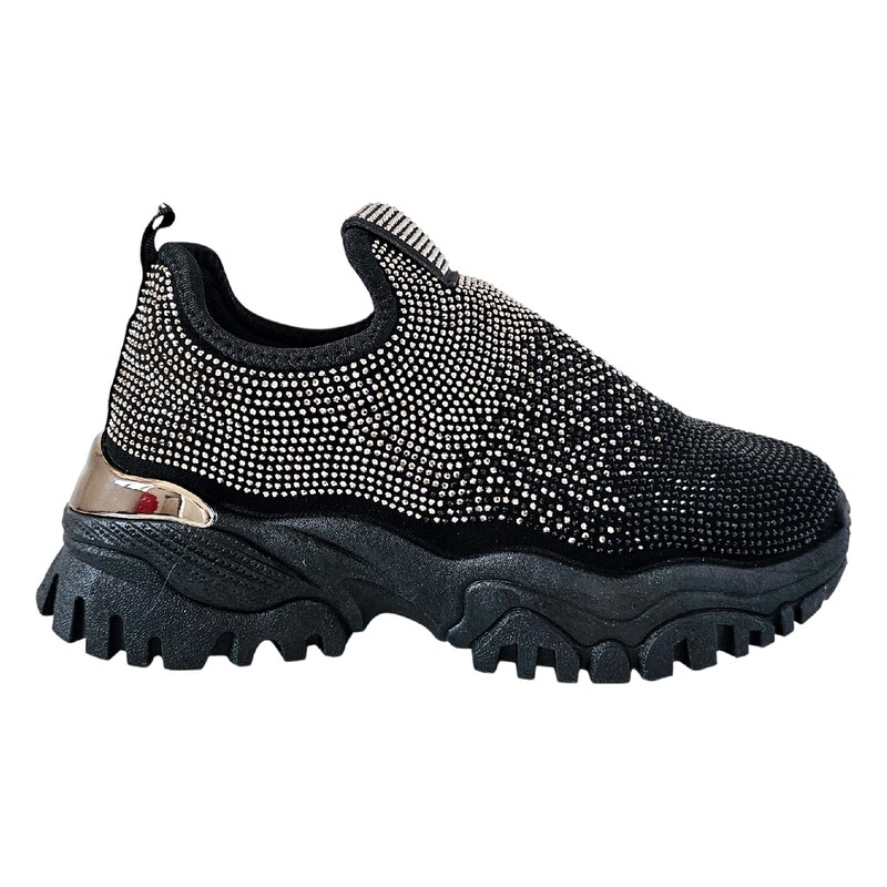 Černé chunky tenisky Laura Biagiotti Strass Black