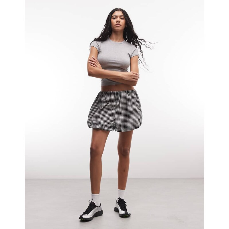 ASOS DESIGN bubble shorts in gingham-Multi